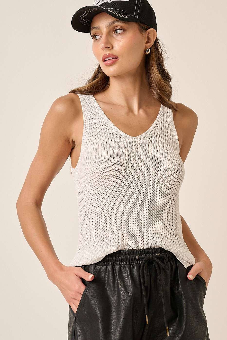 IVORY SWEATER TANK TOP