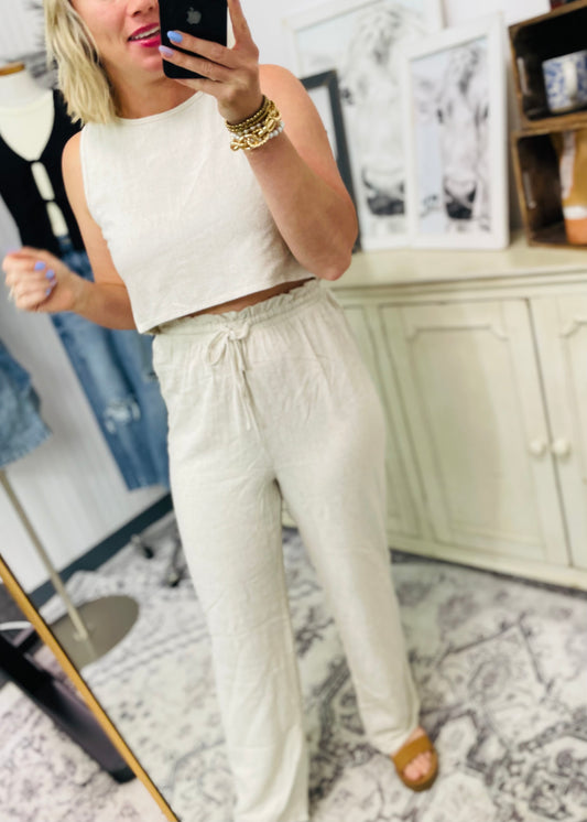 Linen Pants: OATMEAL