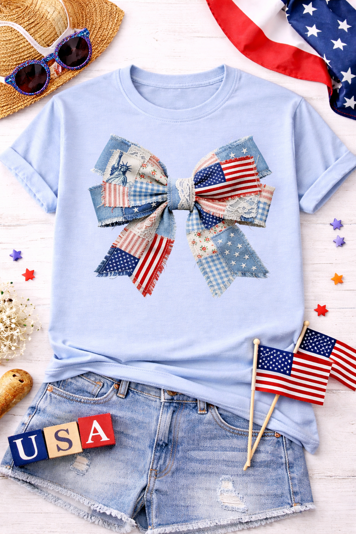 Patriotic Coquette Bow Graphic Tee