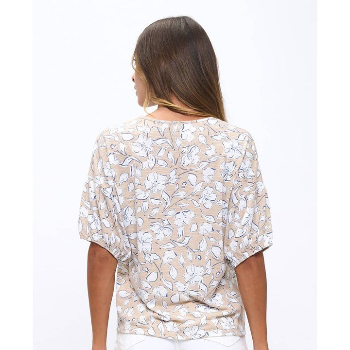 FLORAL PRINT CROCHET TRIM DOLMAN