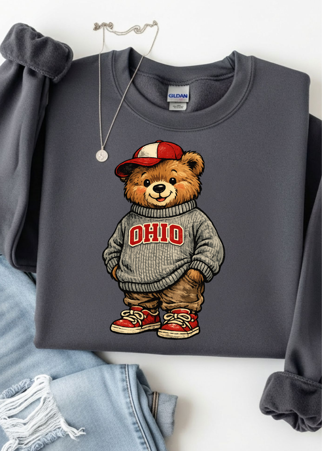 Vintage Ohio Bear Graphic Tee or Sweatshirt