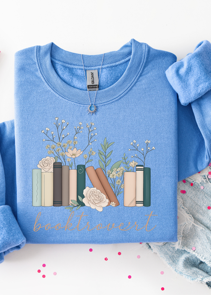 Booktrovert Floral Graphic Tee or Pullover - Made to Order