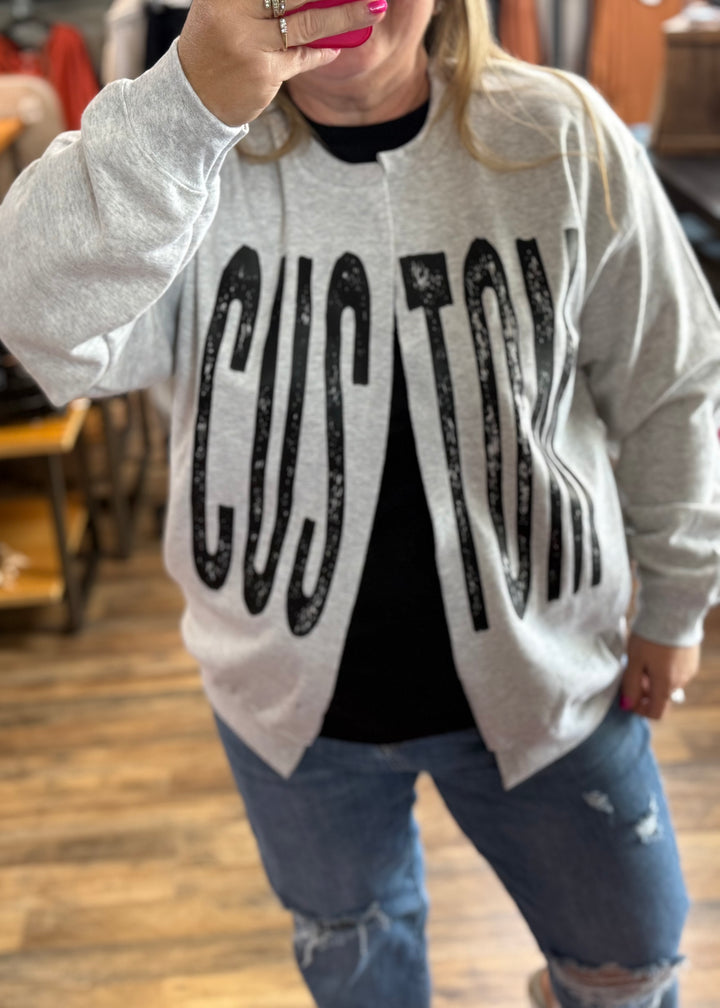 CUSTOM SPLIT SWEATSHIRT CREW - YOUTH OR ADULT