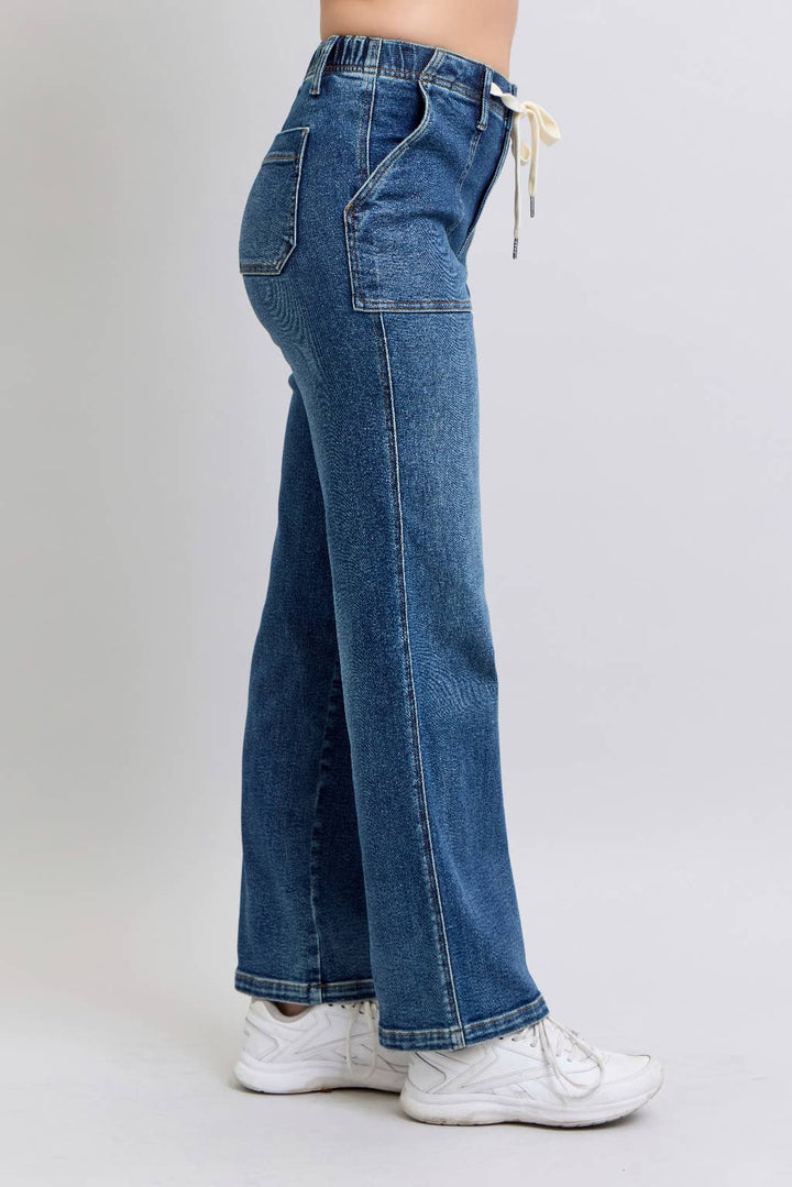 Judy Blue - JB8856  High Waisted Drawstring Wide Leg