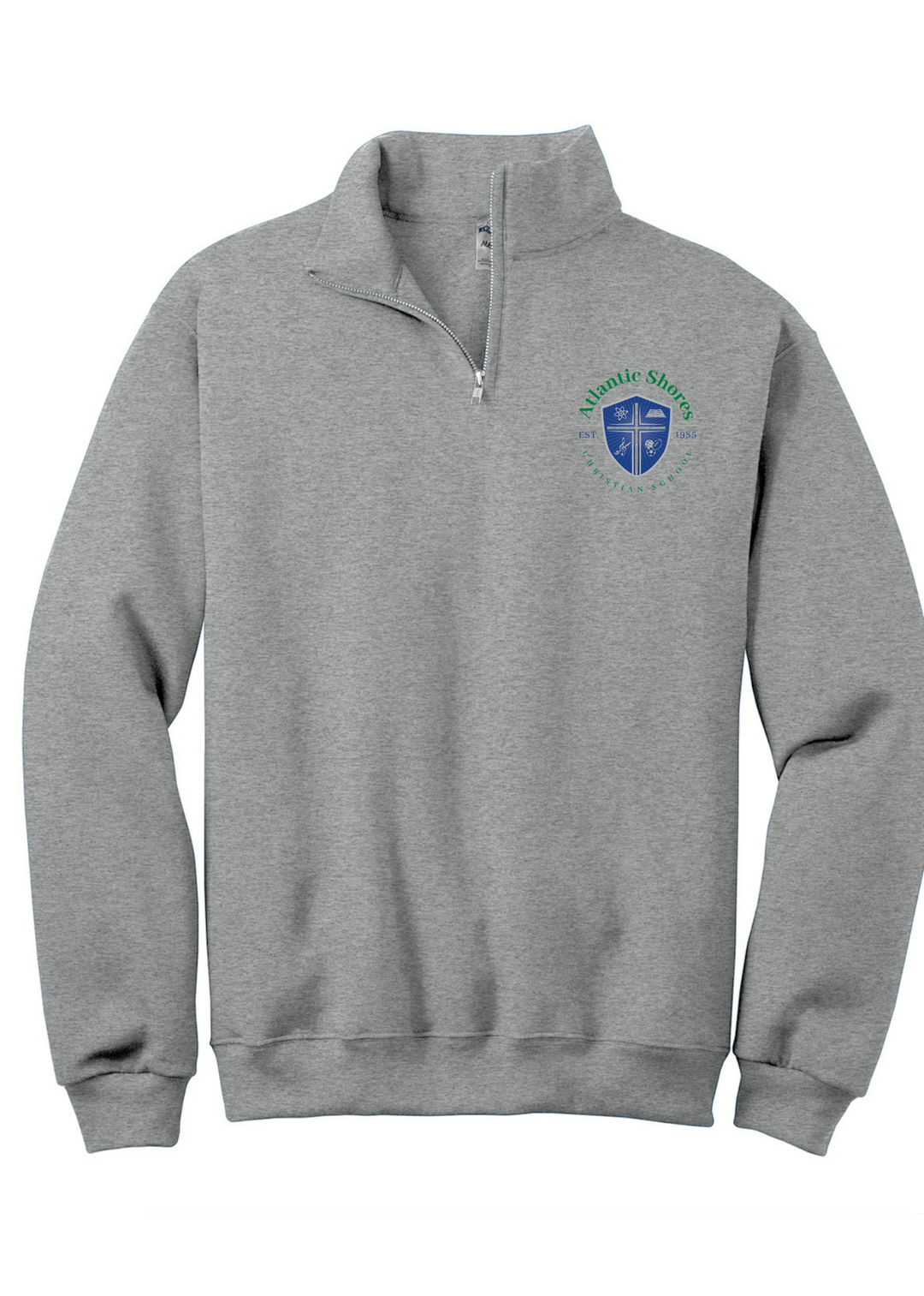 Atlantic Shores Christian Jerzees Distressed Big Back 1/4 Zip