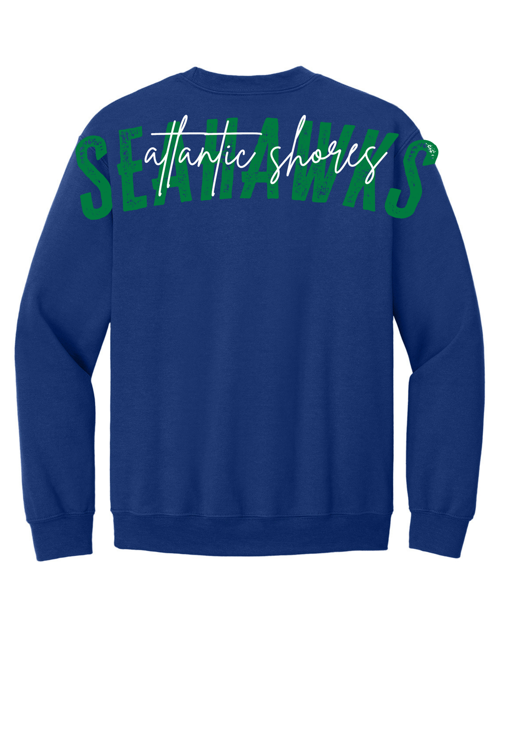 Atlantic Shores Christian Distressed Big Back with Cursive Gildan Sweatshirts