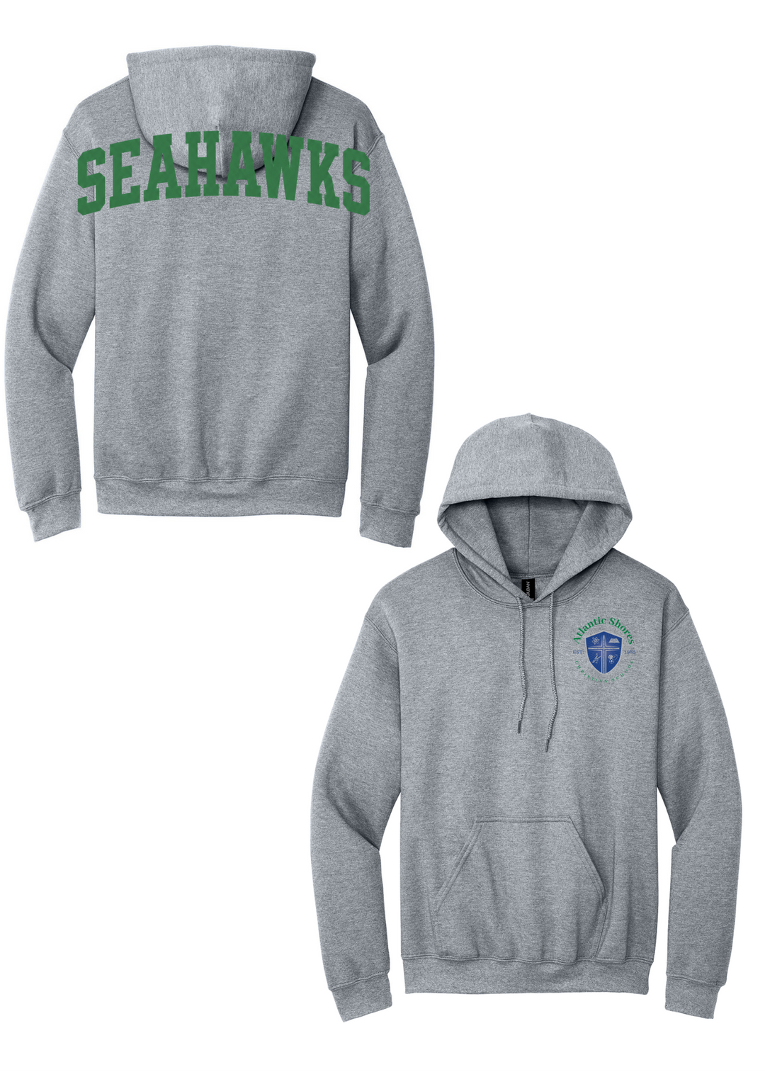 Atlantic Shores Christian Solid Big Back Gildan Hoodie