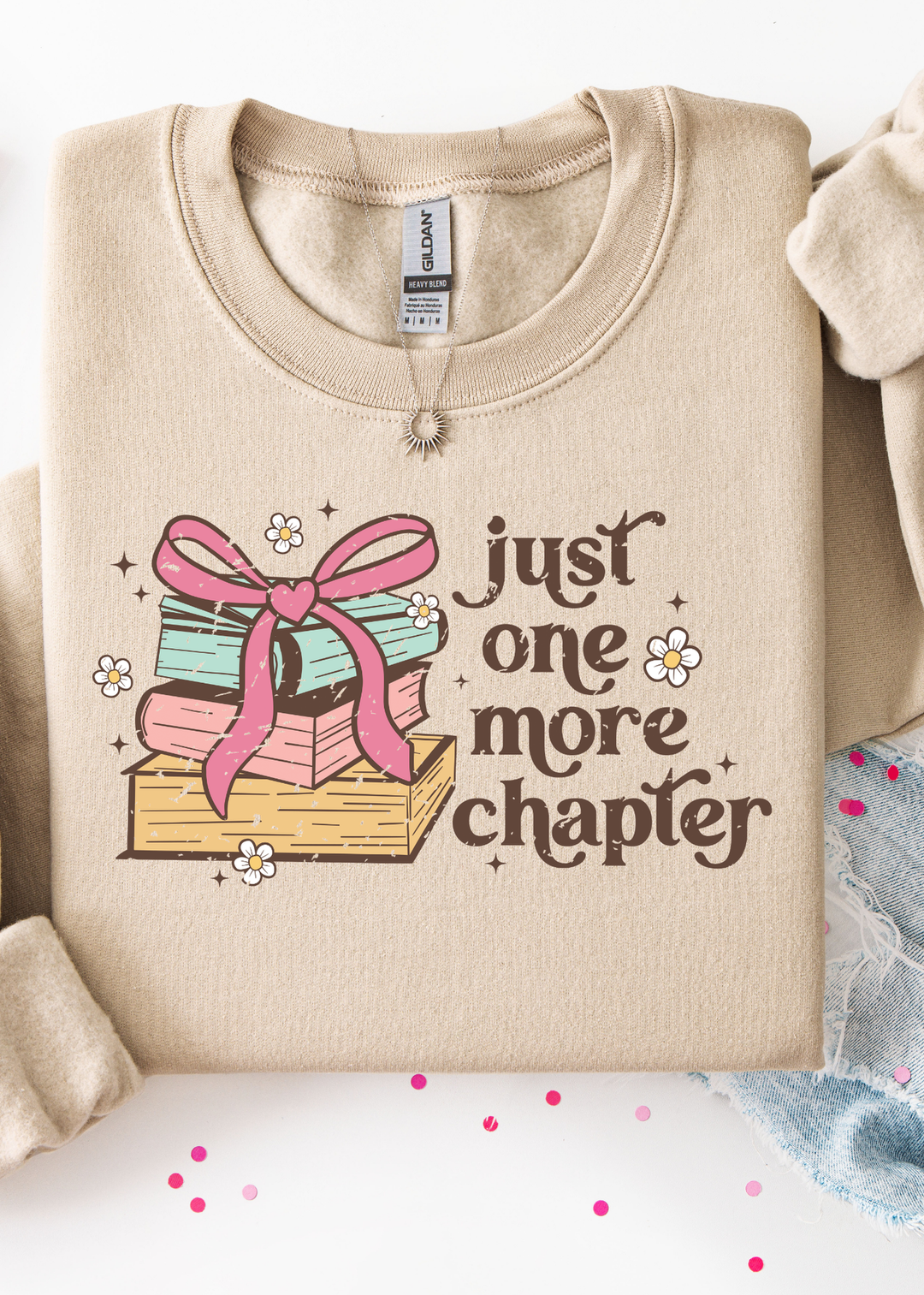 Just One More Chapter Stack Graphic Tee or Pullover - Made to Order