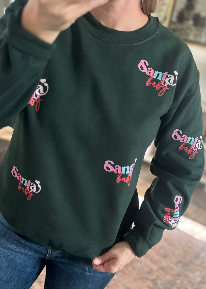 SANTA BABY ALL OVER SWEATSHIRT