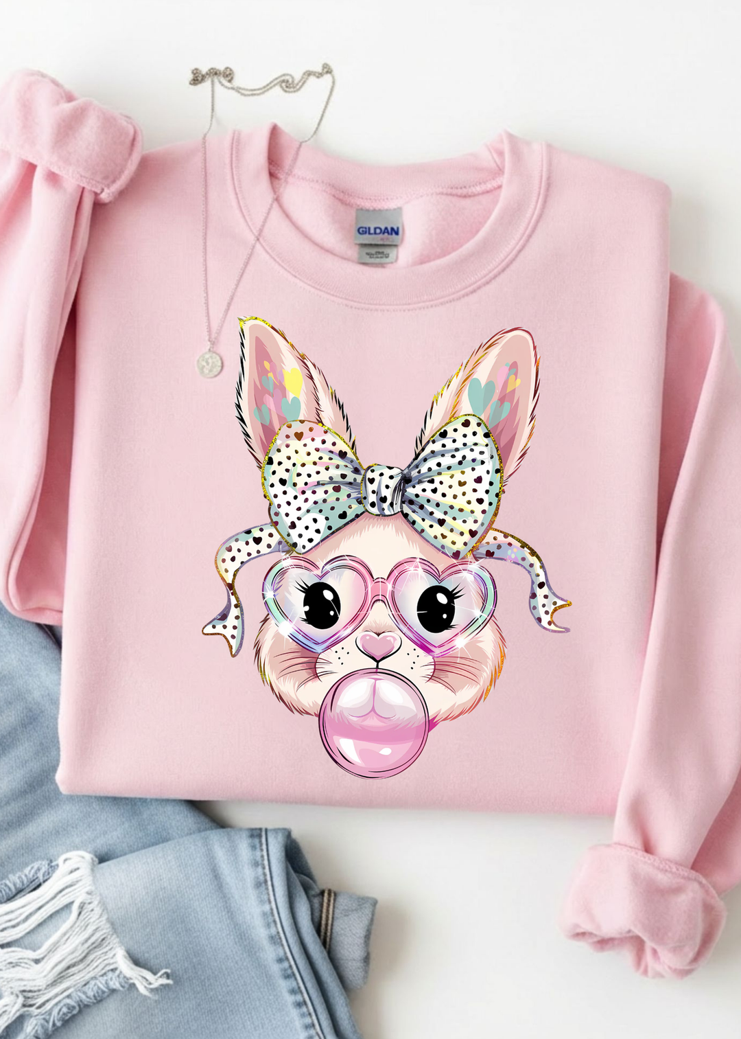 ⭐ BEST SELLER ⭐ Bubble Gum Bunny Graphic Tee or Pullover - Made to Order