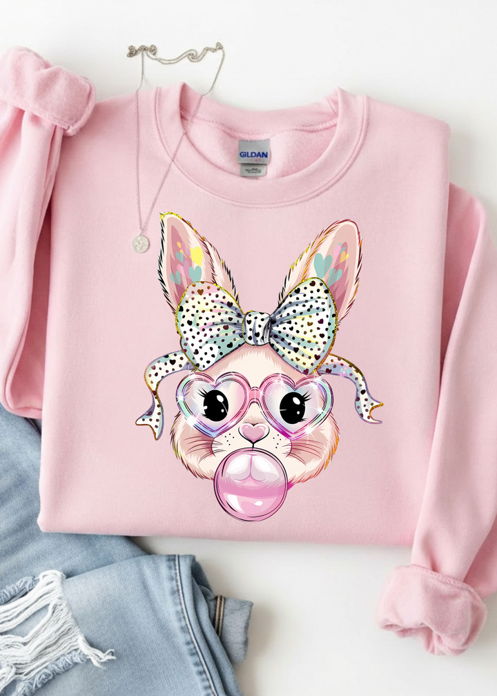 ⭐ BEST SELLER ⭐ Bubble Gum Bunny Graphic Tee or Pullover - Made to Order