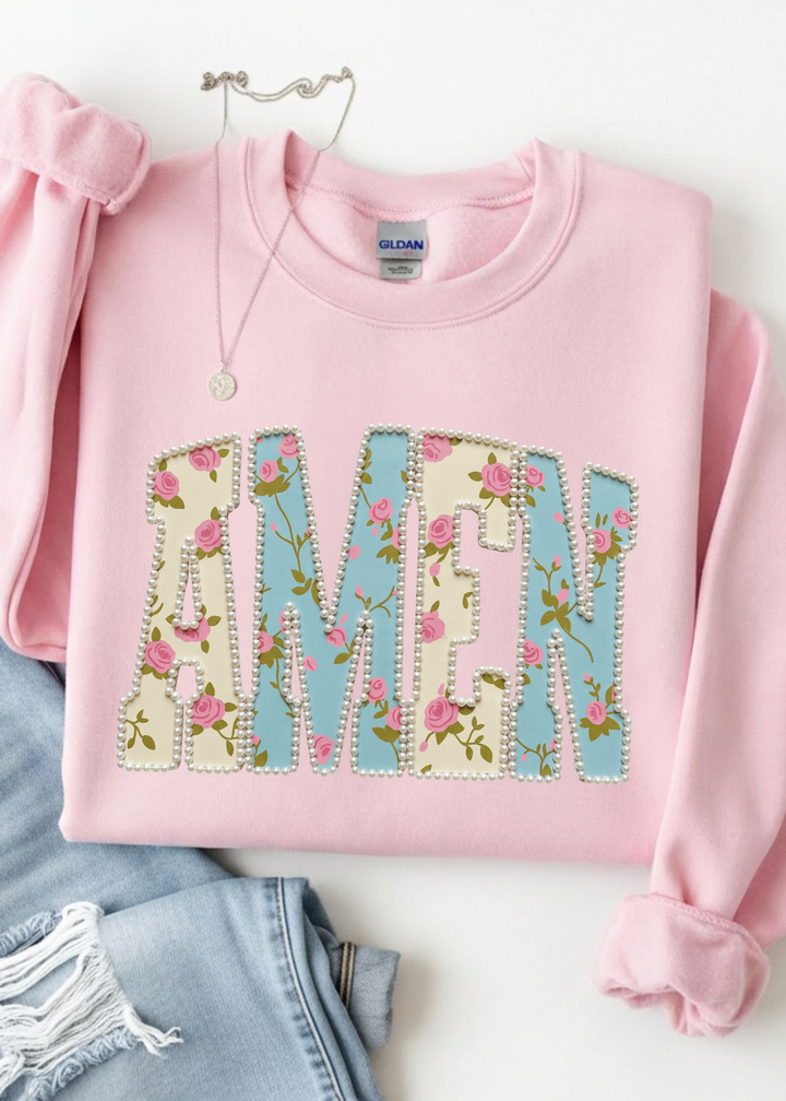 Amen FAUX Pearls Graphic Tee or Pullover - Made to Order