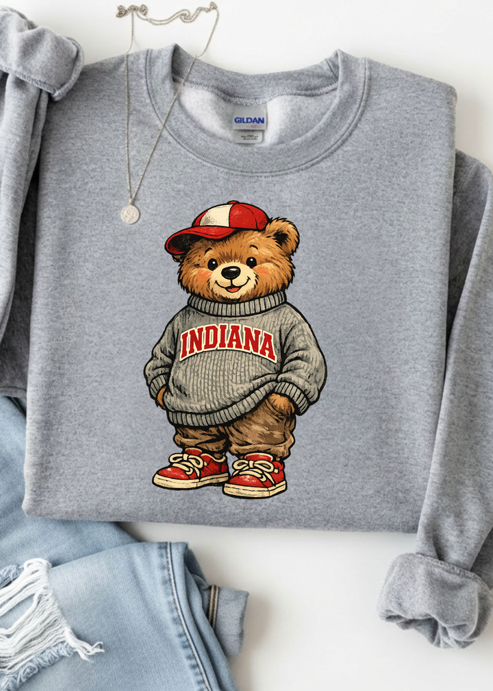 Vintage Indiana Bear Graphic Tee or Sweatshirt