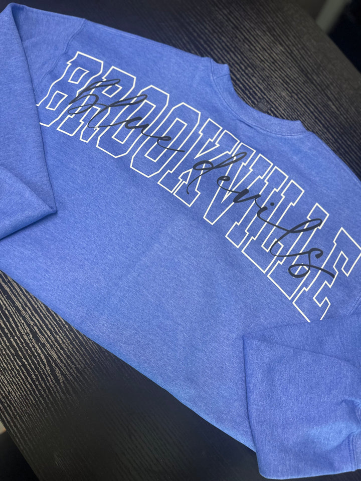 1/4 ZIP HOLLOW SHOULDER BACK WITH CURSIVE CENTER- CUSTOM