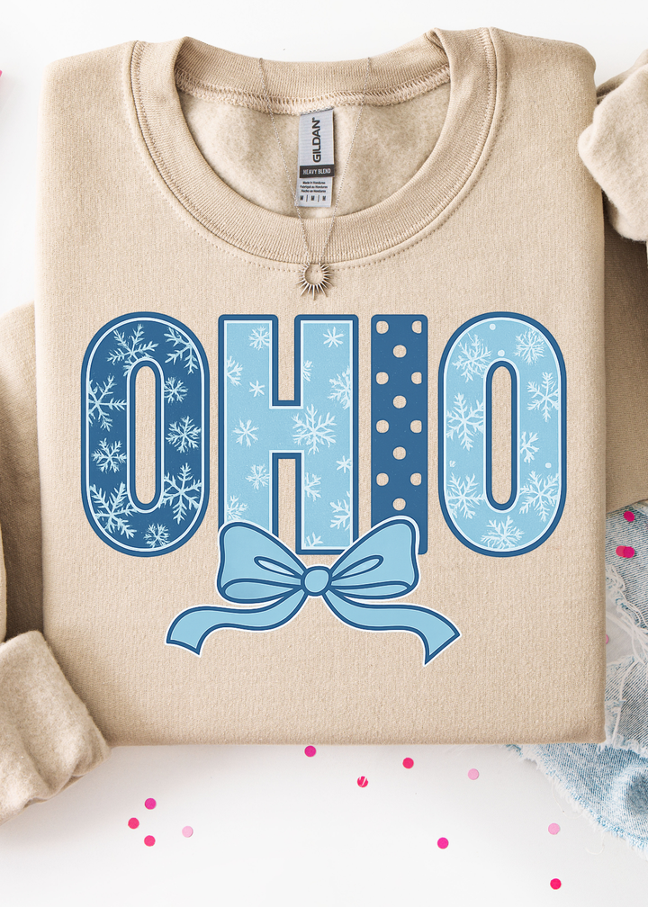 WINTER OHIO WITH BOW GRAPHIC TEE OR SWEATSHIRT