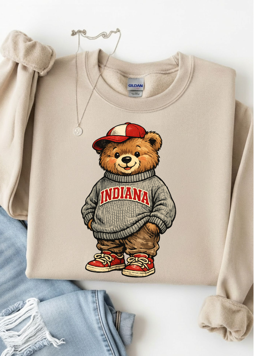 Vintage Indiana Bear Graphic Tee or Sweatshirt