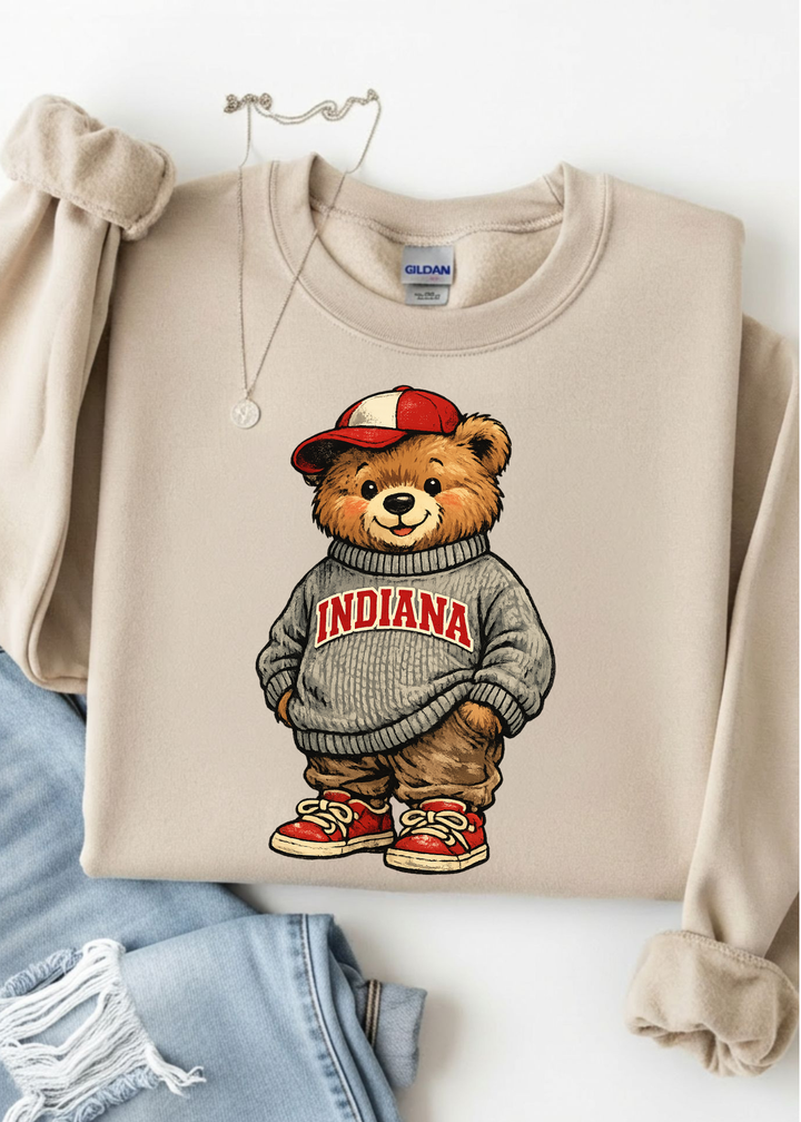 Vintage Indiana Bear Graphic Tee or Sweatshirt