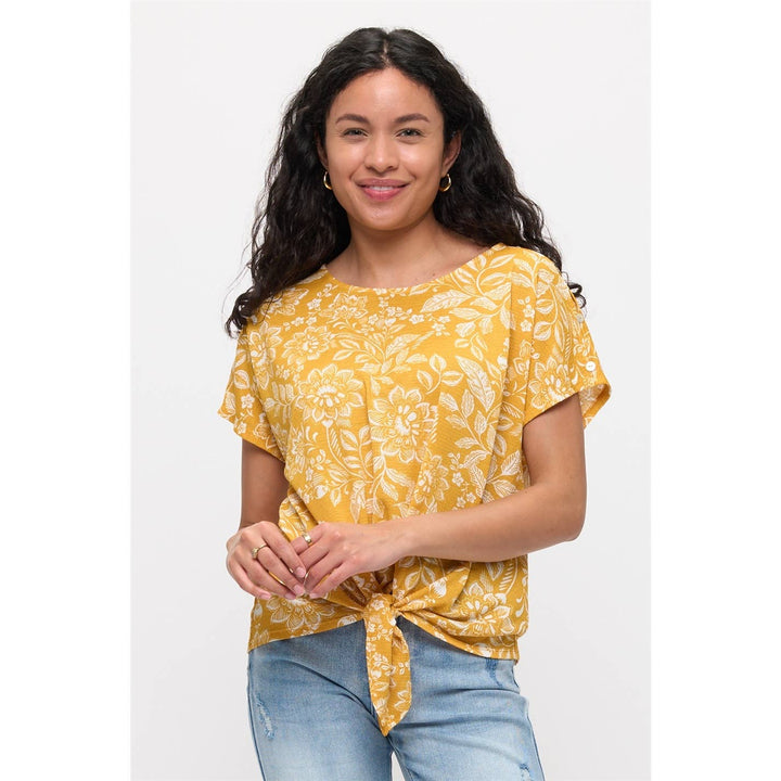 FLORAL SHOULDER SLIT DOLMAN