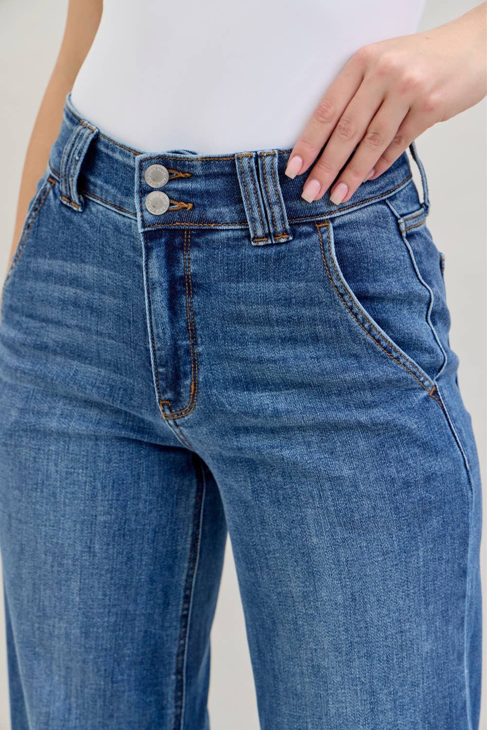 Judy Blue - JB82558 High Waist Double Button Wide Leg