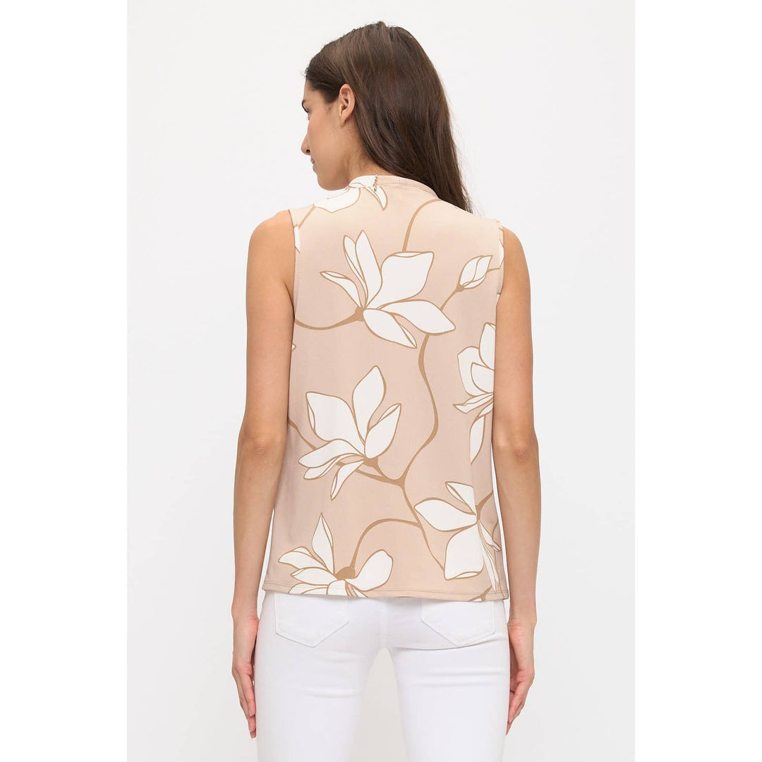 FLORAL LOW BOW PEARL TANK