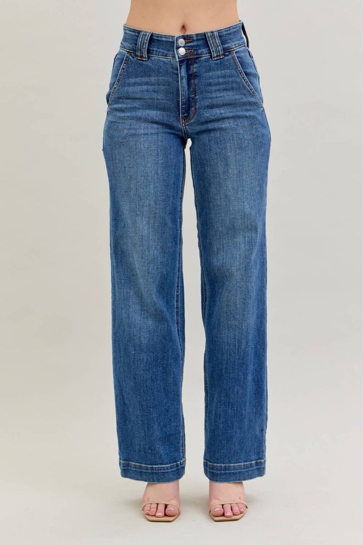 Judy Blue - JB82558 High Waist Double Button Wide Leg