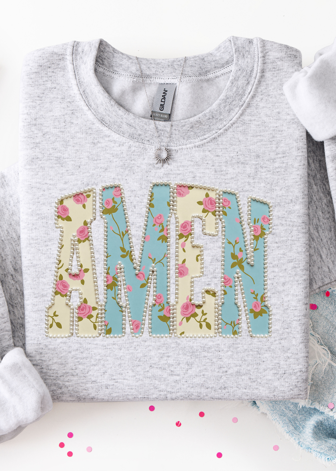 Amen FAUX Pearls Graphic Tee or Pullover - Made to Order