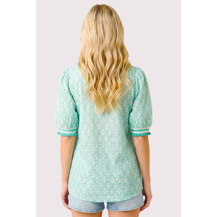 Mint Meadow Geo Floral Top