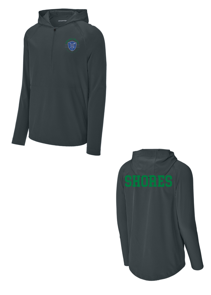 Atlantic Shores Christian Sport-Tek Half Zip Long Sleeve Hooded Jacket