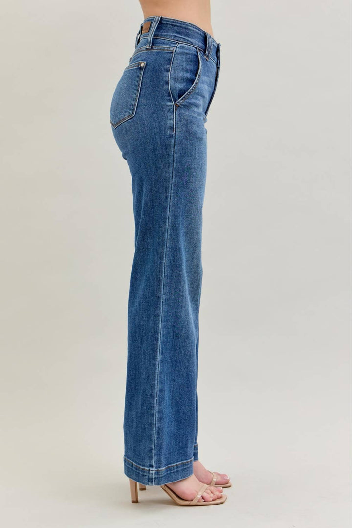 Judy Blue - JB82558 High Waist Double Button Wide Leg