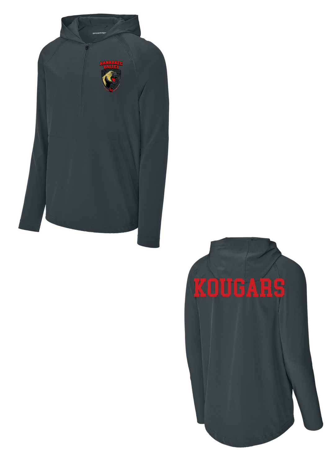 Kankakee Valley Kougars Sport-Tek Half Zip Long Sleeve Hooded Jacket