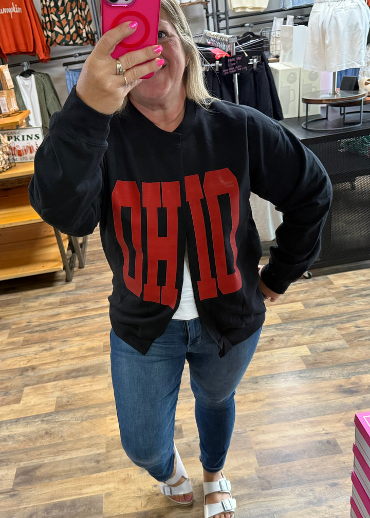 ✨ Viral ✨OHIO Split Sweatshirt Cardi
