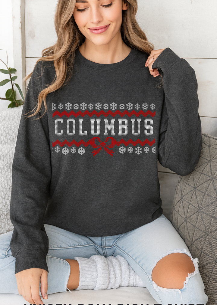 COLUMBUS SNOWFLAKE  GRAPHIC TEE OR SWEATSHIRT
