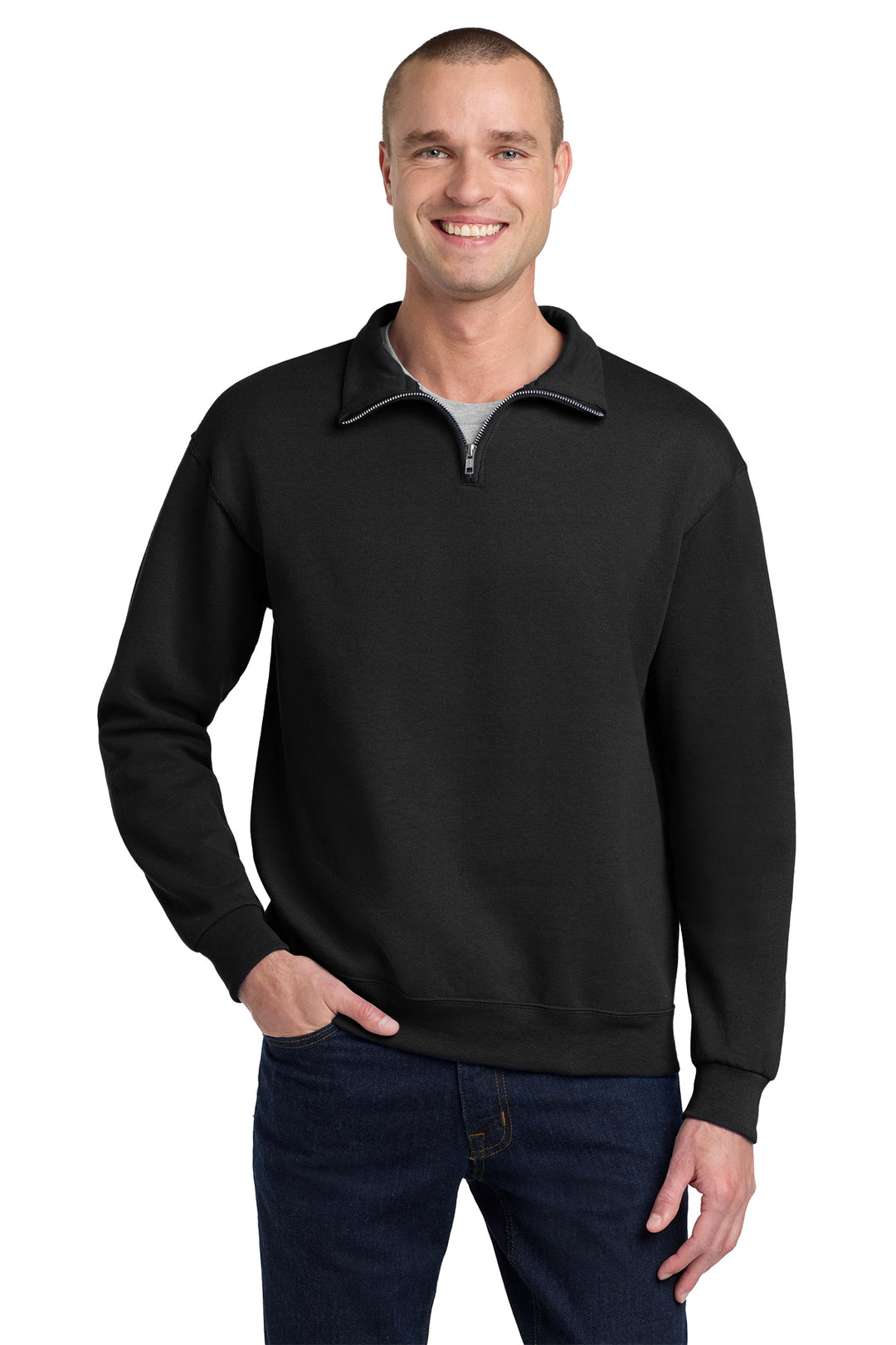 1/4 ZIP SWEATSHIRT HOLLOW SLEEVE FONT WITH MASCOT CHEST - CUSTOM
