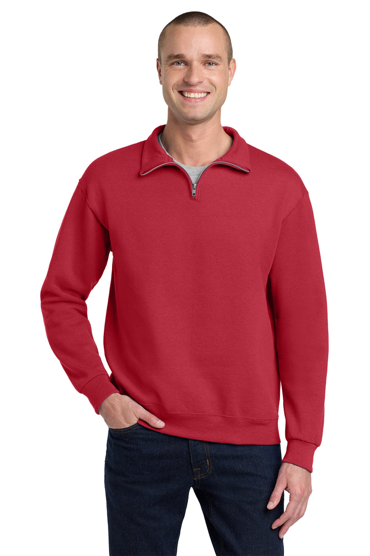 1/4 ZIP SWEATSHIRT HOLLOW SLEEVE FONT WITH MASCOT CHEST - CUSTOM