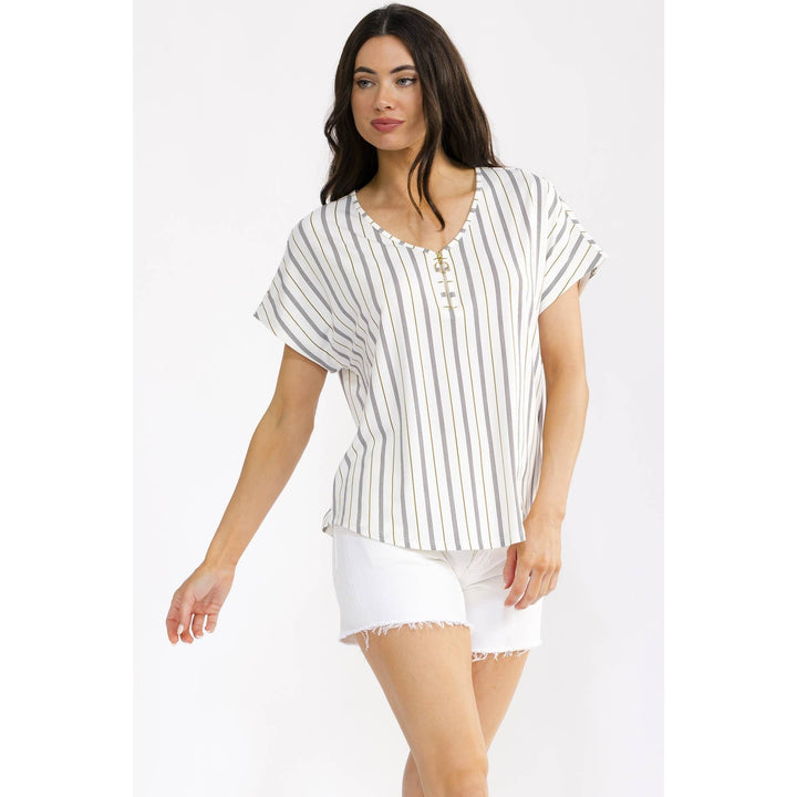 STRIPED DOLMAN TOP
