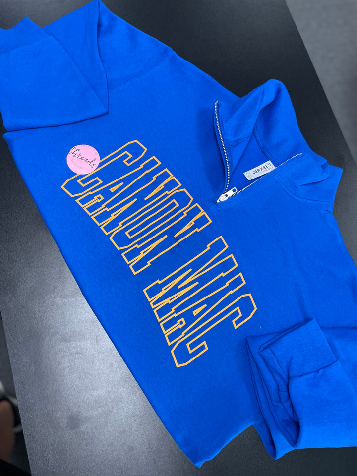 CUSTOM 1/4 ZIP HOLLOW CHEST PRINT