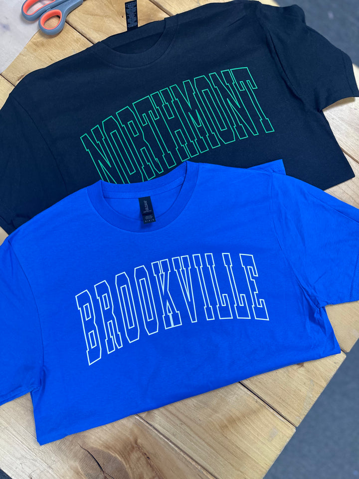 CUSTOM HOLLOW FONT GRAPHIC TEE