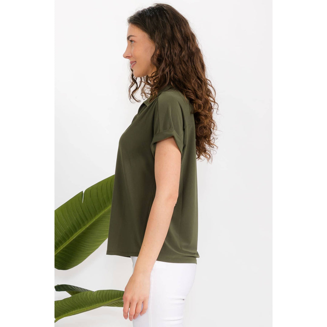 BUTTON DOWN COLLARED SHIRT : Tapenade