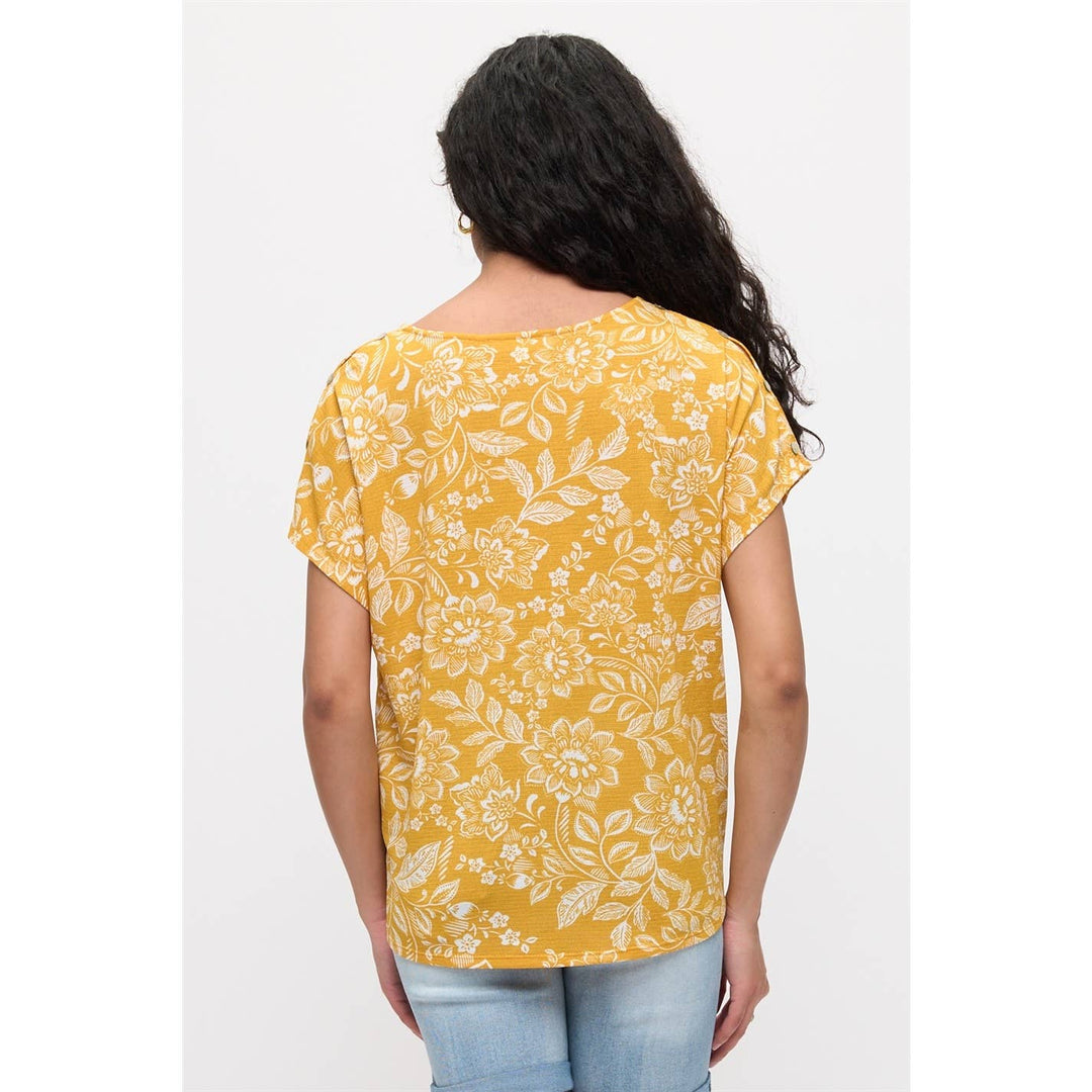 FLORAL SHOULDER SLIT DOLMAN