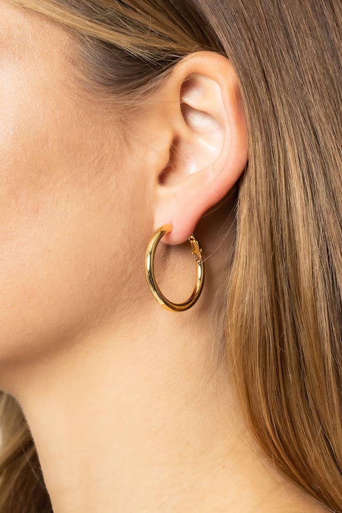 14K Gold Dipped Omega Closure Hoop: Gold / 4cm