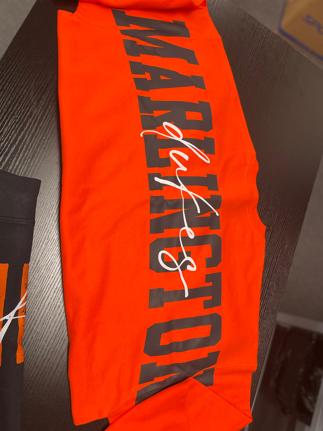 SOLID CUSTOM BIG BACK SWEATSHIRT WITH CURSIVE CENTER