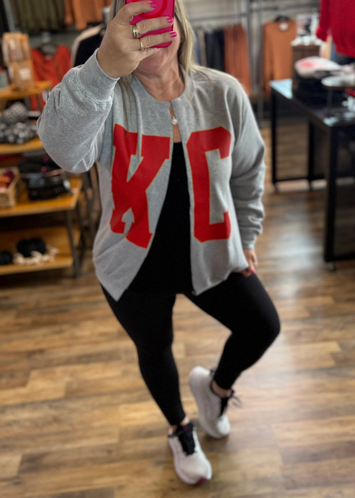 KC Split Sweatshirt Cardi  - Made to Order
