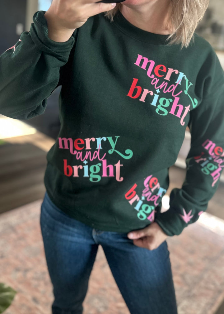 RETRO MERRY & BRIGHT ALL OVER SWEATSHIRT