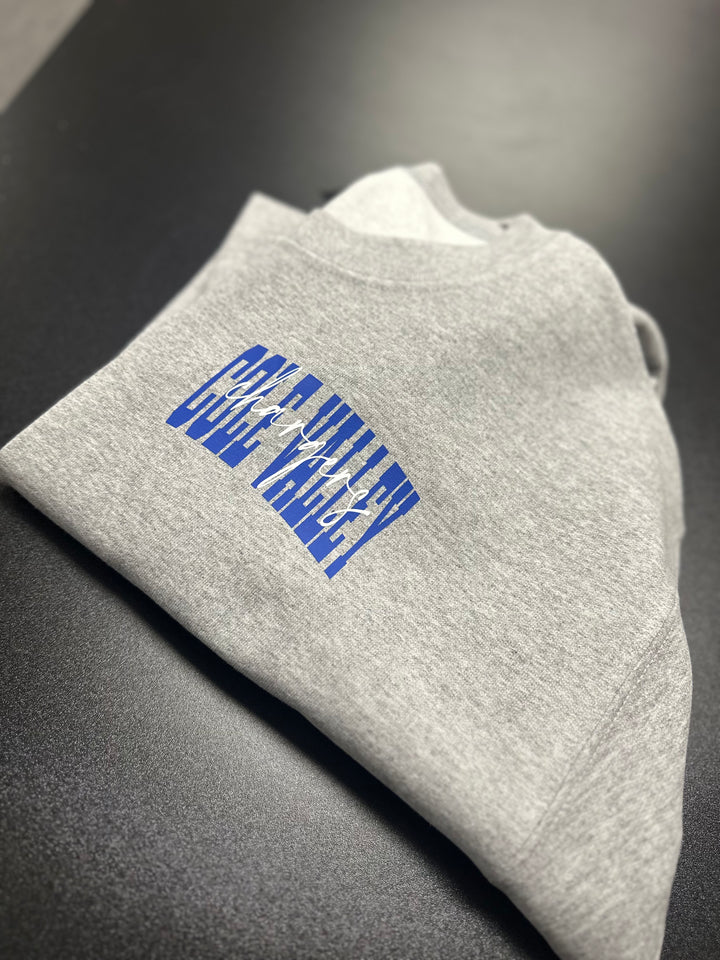 SOLID CUSTOM BIG BACK SWEATSHIRT WITH CURSIVE CENTER