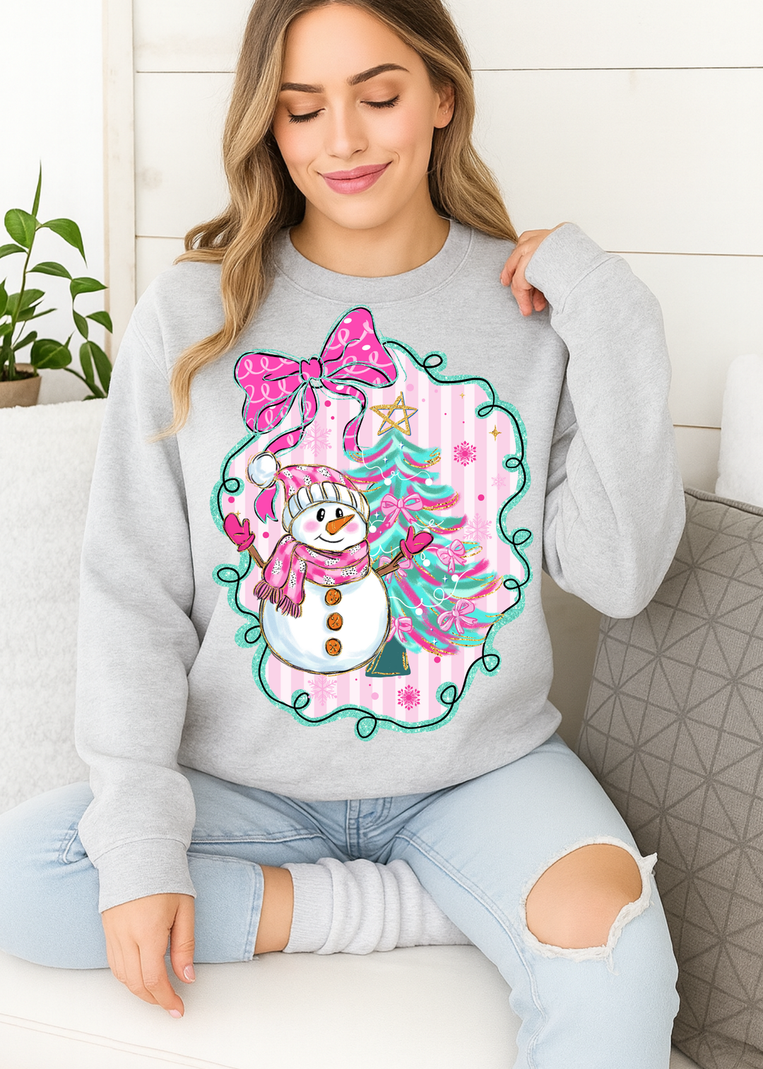 SNOWMAN WATERCOLOR SWEATSHIRT
