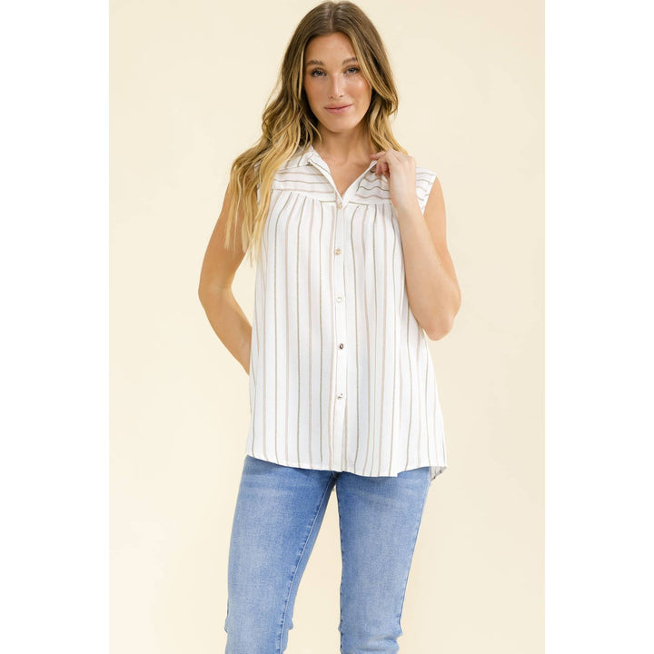 STRIPED BUTTON DOWN SHIRT