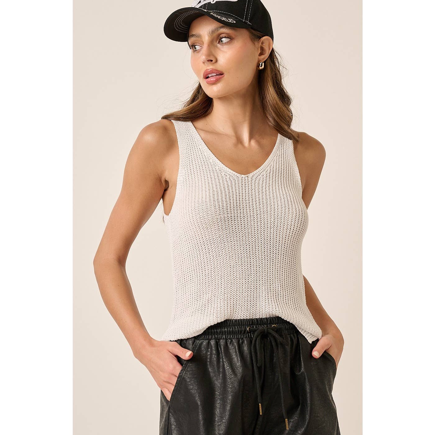 IVORY SWEATER TANK TOP