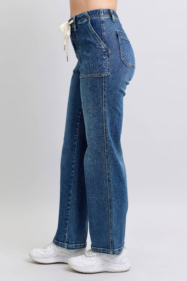 Judy Blue - JB8856  High Waisted Drawstring Wide Leg