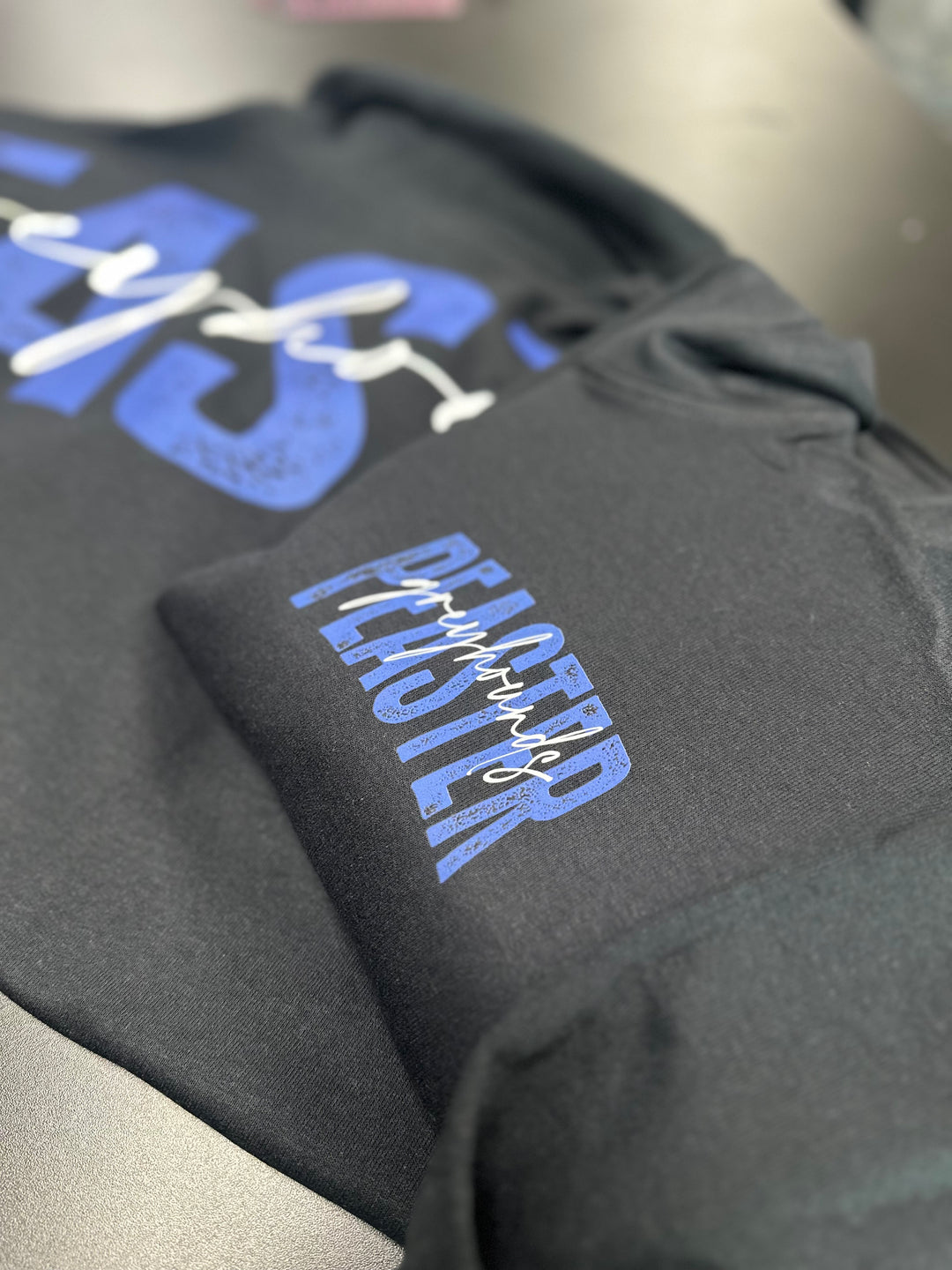 1/4 ZIP DISTRESSED BIG BACK WITH FRONT PRINT - CUSTOM