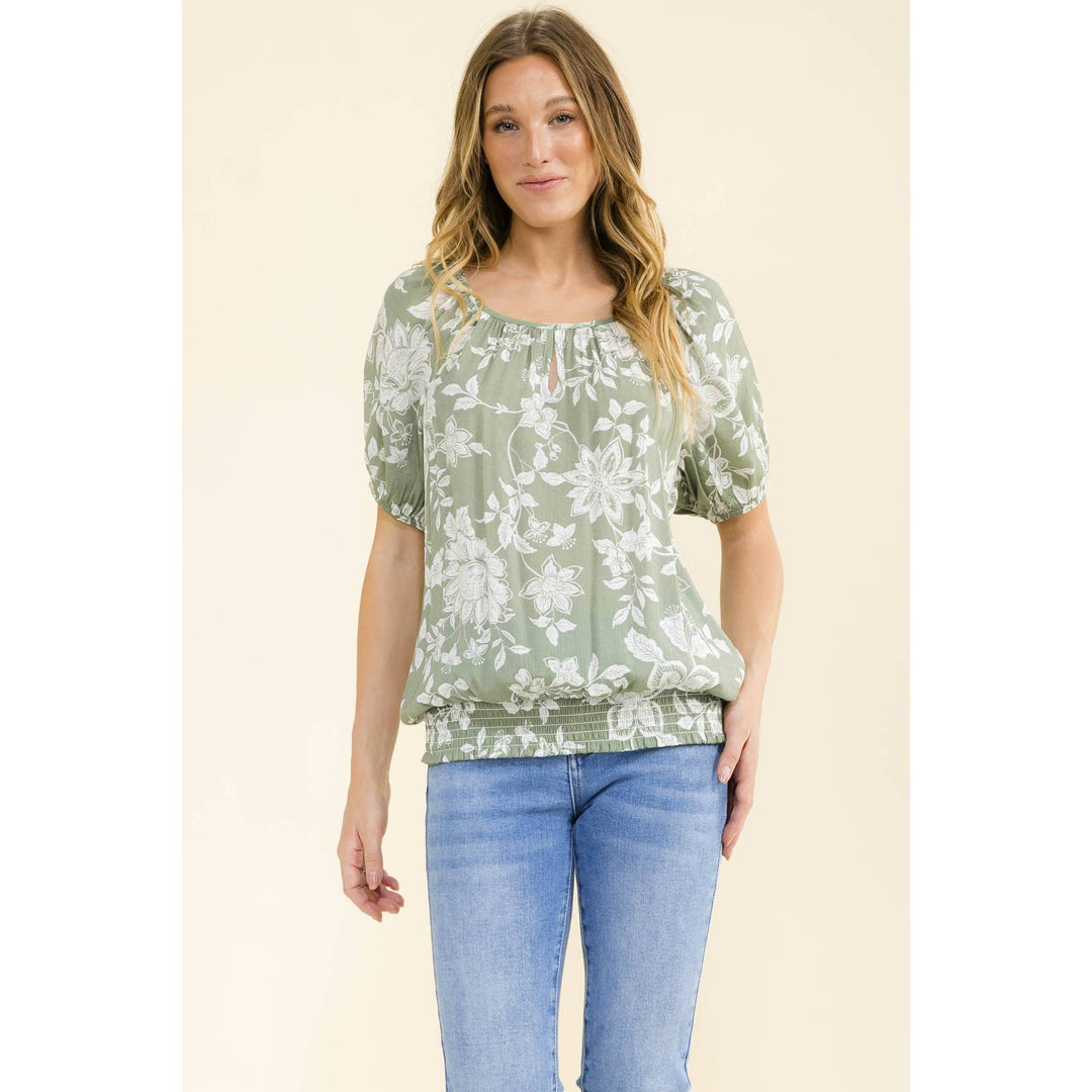 LIGHT WEIGHT BUBBLE HEM TOP